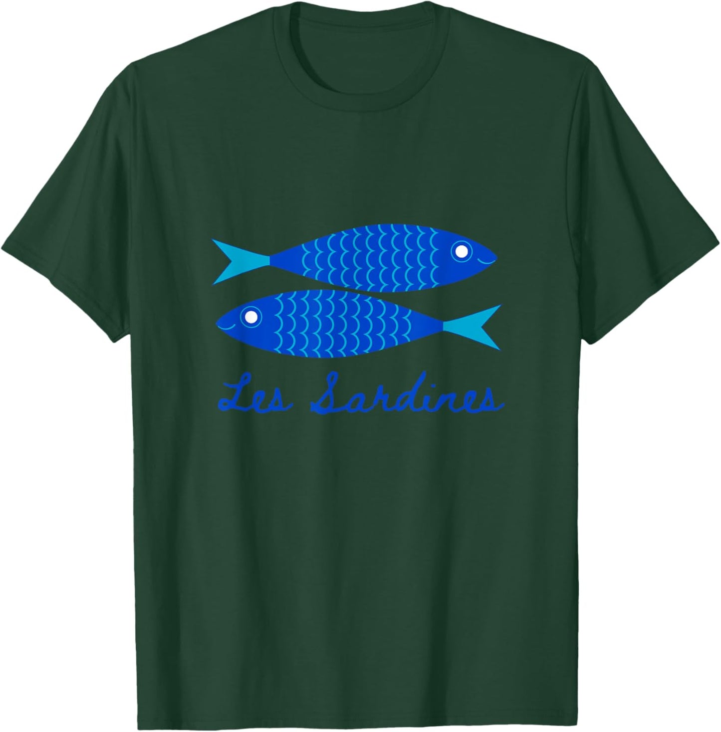 Les sardines fisherman aesthetic coastal sardine fish T-Shirt - T-Shirt | Forest