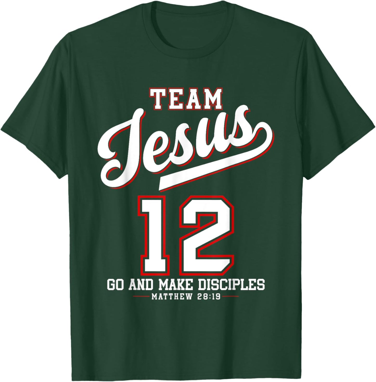 Jesus Baseball Team Jesus Christian Matthew 28:19 Verse T-Shirt - T-Shirt | Forest