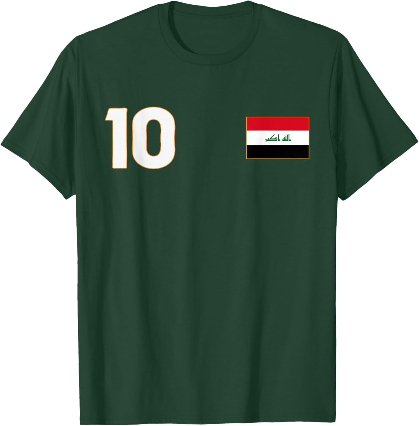Iraq Flag Number 10 Shield Emblem National Pride T-Shirt - T-Shirt | Forest
