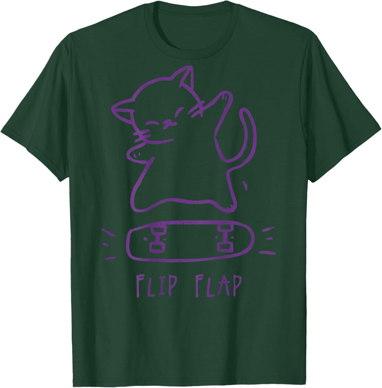 Hip Hop Cat Y2K Retro Vintage Edgy Back Print Streetwear Cat Women Kids T-Shirt - T-Shirt | Forest