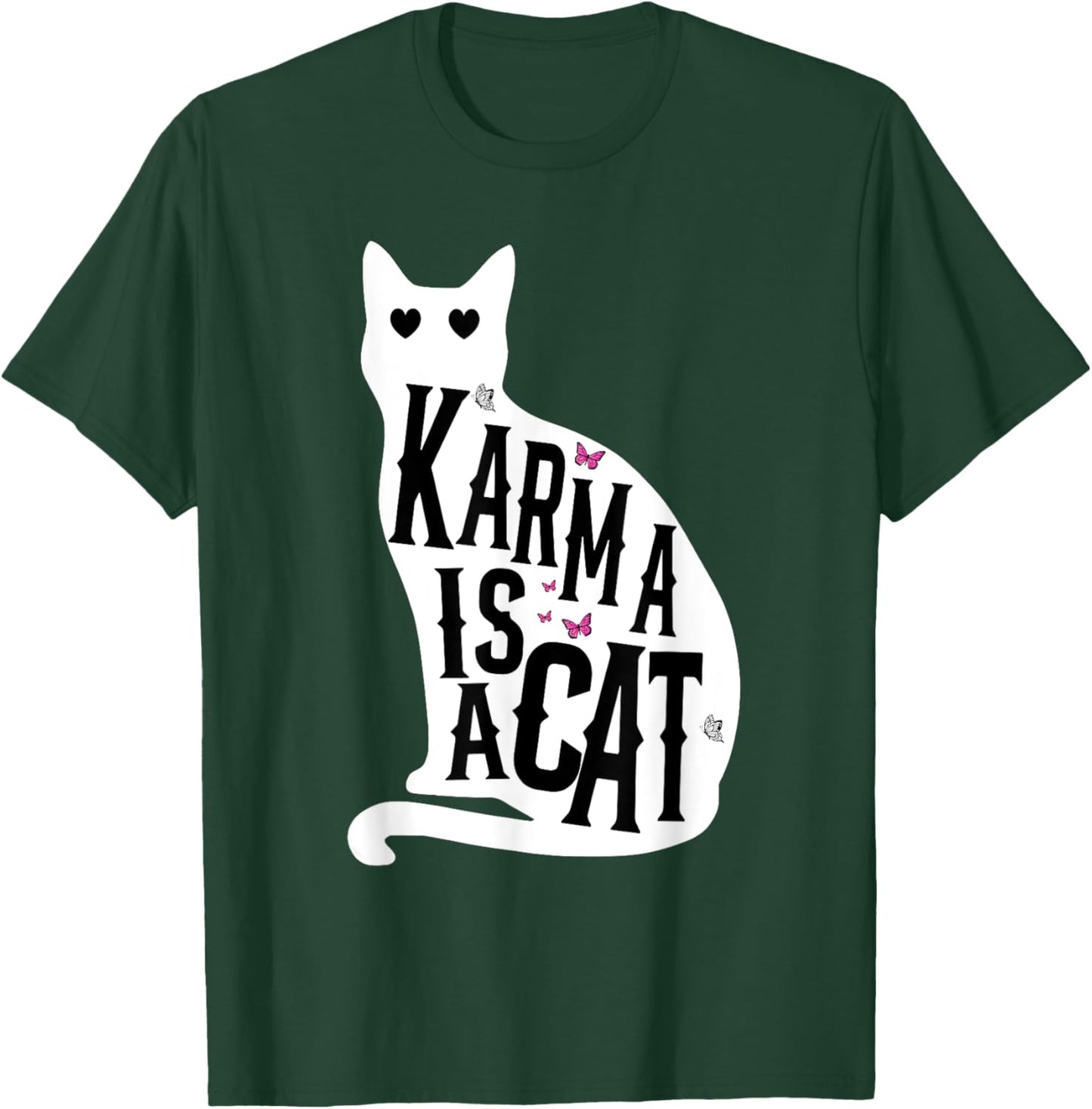 Retro Karma Is A Cat Funny Women Kids Meme T-Shirt - T-Shirt | Forest