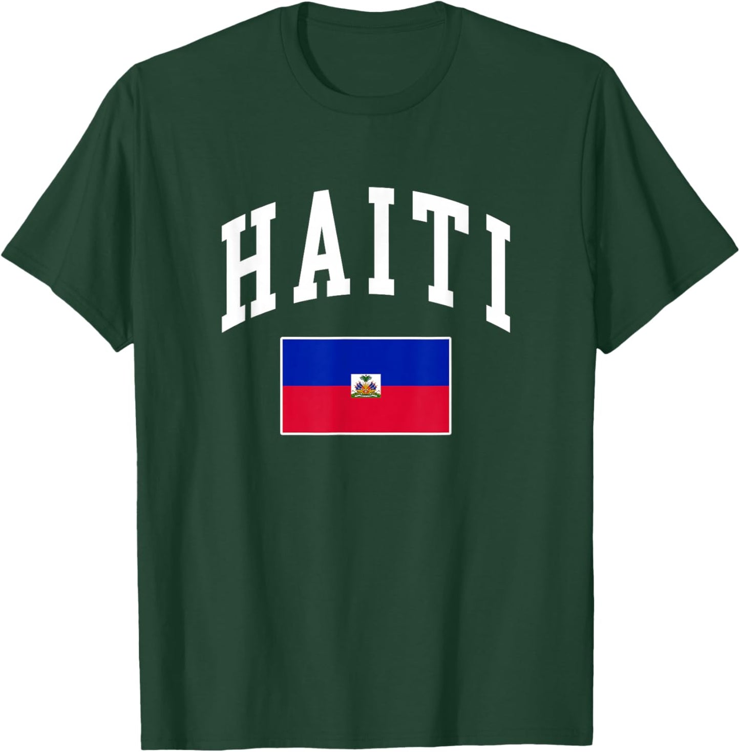 Haiti Haitian Flag Retro Vintage Classic Graphic T-Shirt - T-Shirt | Forest