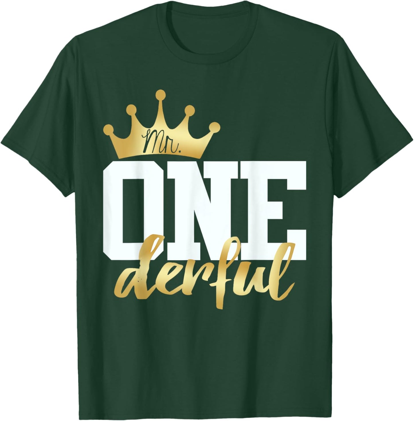 Mr Onederful 1st Birthday First One-Derful Matching T-Shirt - T-Shirt | Forest
