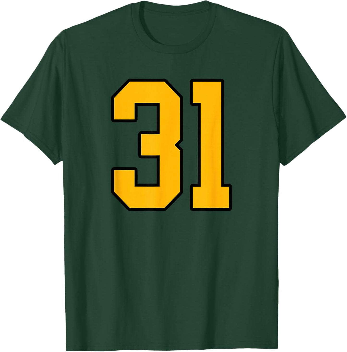 Gold and Black Sports Number 31 Jersey Uniform Player T-Shirt - T-Shirt | Forest