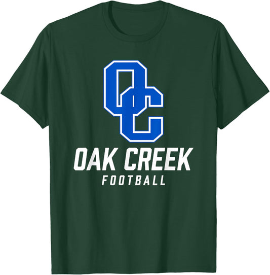 Oak Creek Knights Logo Football Team HS T-Shirt - T-Shirt | Forest