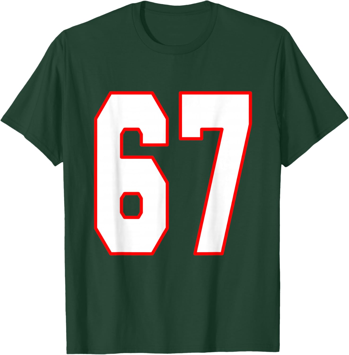Number 67 American Football T-Shirt - T-Shirt | Forest