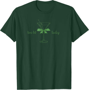 Irish Baby A Tini Bit Irish Lucky Girl St. Patrick's Martini T-Shirt - T-Shirt | Forest