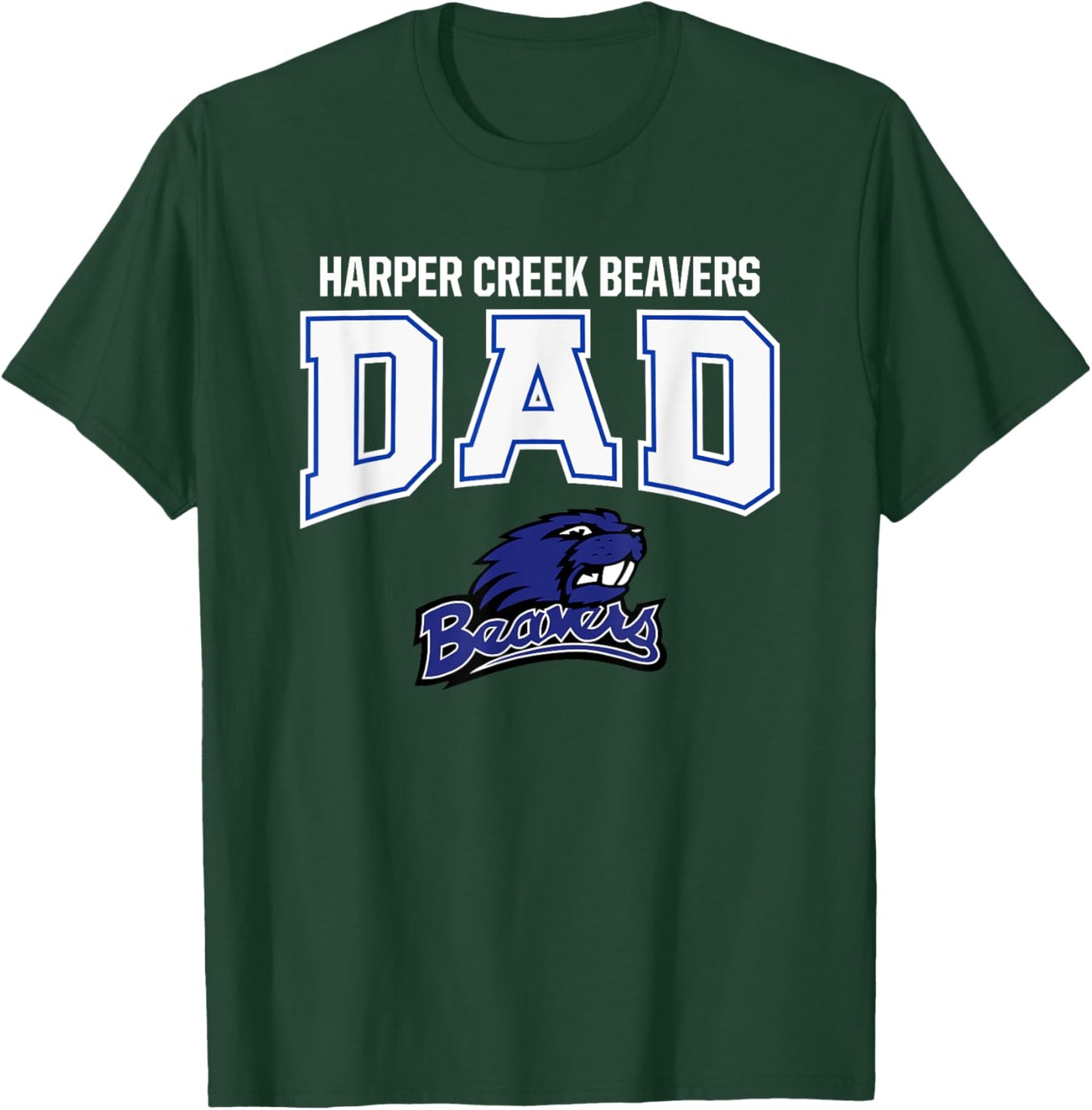 Harper Creek Beavers Logo Dad HS T-Shirt - T-Shirt | Forest