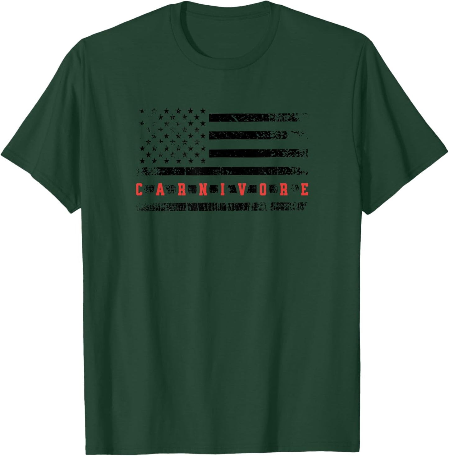 Carnivore American Flag Meat Eater Beef Lover Lion Diet Women Men T-Shirt - T-Shirt | Forest