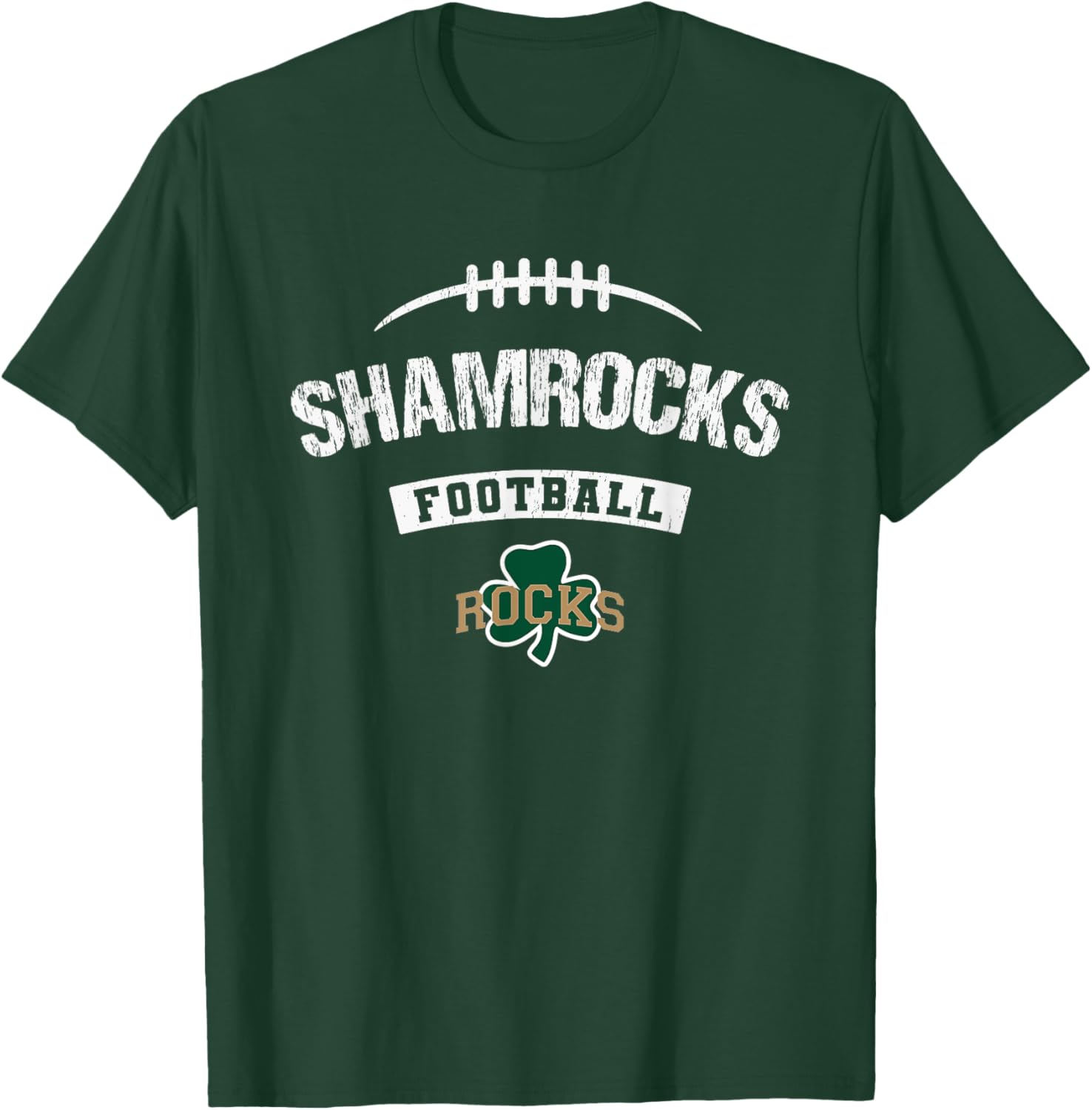 Westfield Shamrocks Logo Football Distressed HS T-Shirt - T-Shirt | Forest