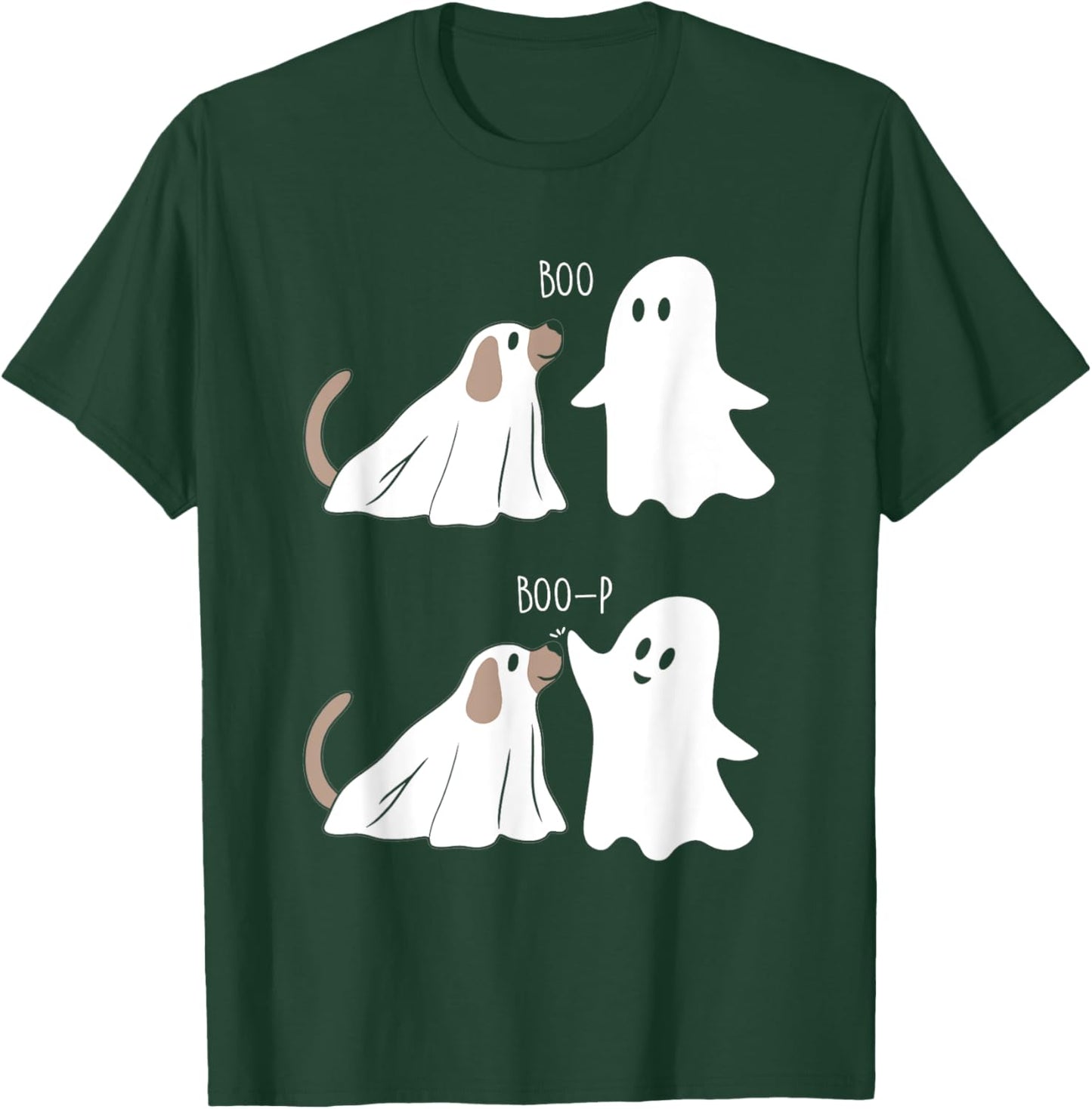 Boo Boop Dog And Ghost Funny Halloween Spooky Dog Women Kids T-Shirt - T-Shirt | Forest