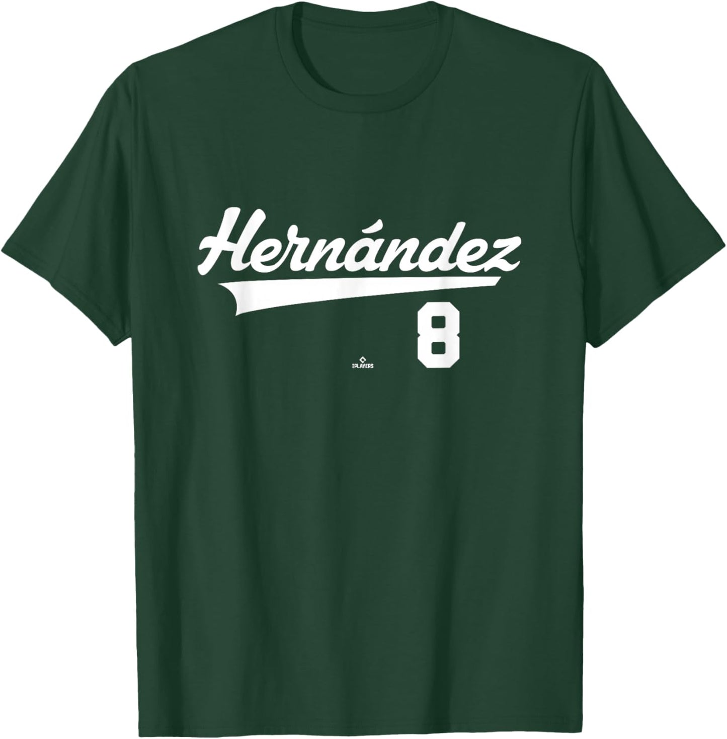 Player Name Swoosh Kiké Hernández Los Angeles Baseball MLBPA T-Shirt - T-Shirt | Forest