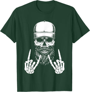 Cool Halloween Punk Rock Skeleton Cap Skater Rocker Skell T-Shirt - T-Shirt | Forest