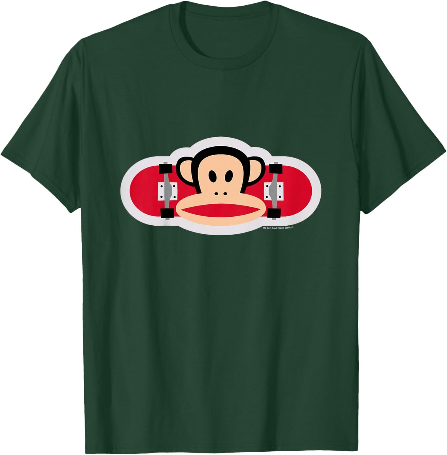 Paul Frank Julius The Monkey Skater Skateboard Kinder T-Shirt - T-Shirt | Forest
