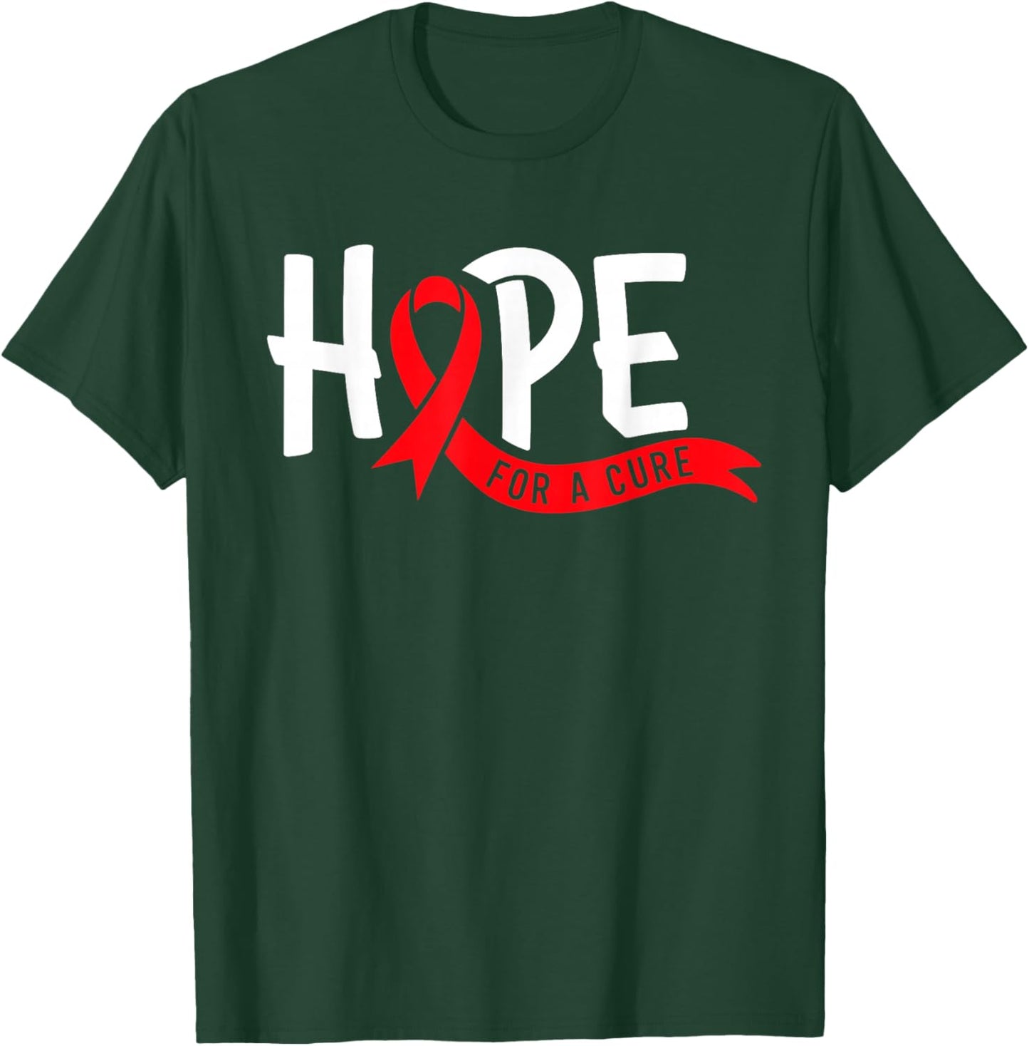 Aids Hope Red Ribbon World Aids Day Hiv Aids Awareness T-Shirt - T-Shirt | Forest