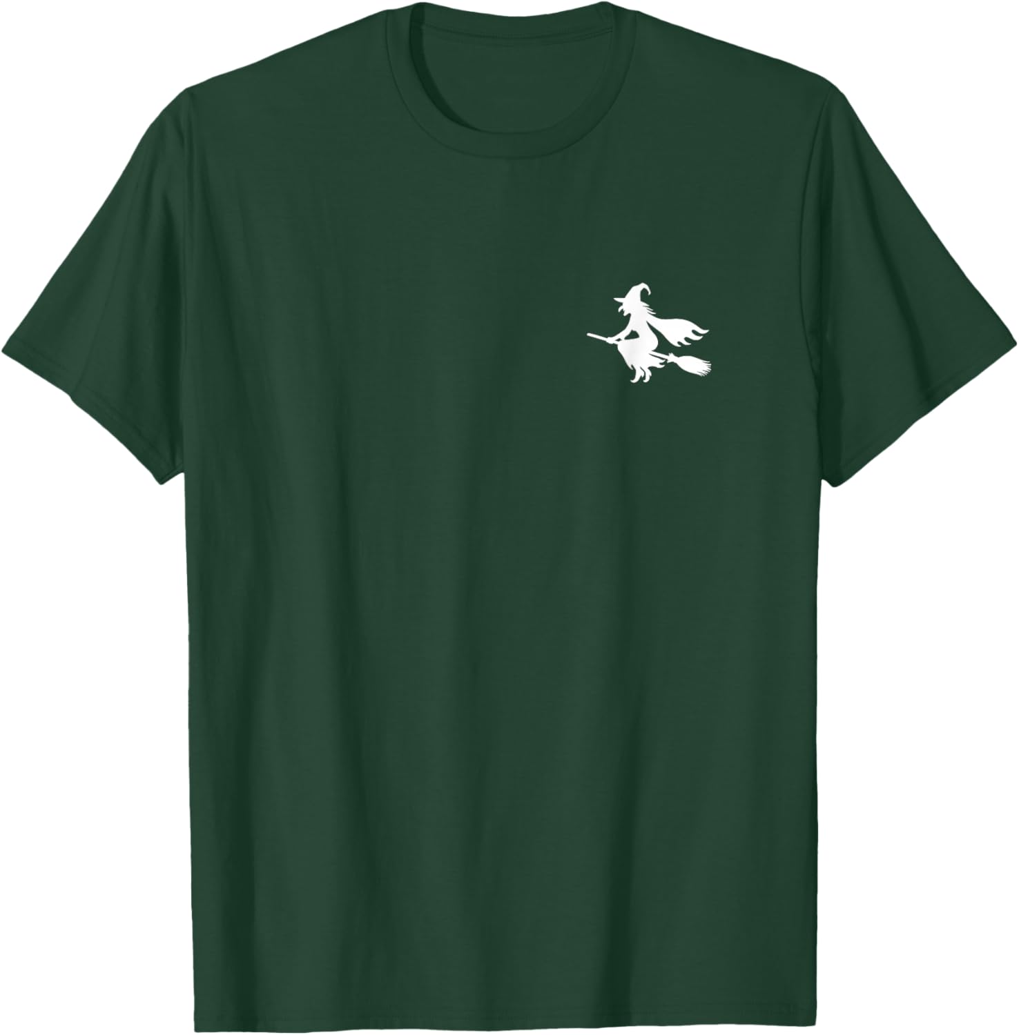 Witch On Broomstick Halloween Subtle Minimal Funny Costume T-Shirt - T-Shirt | Forest