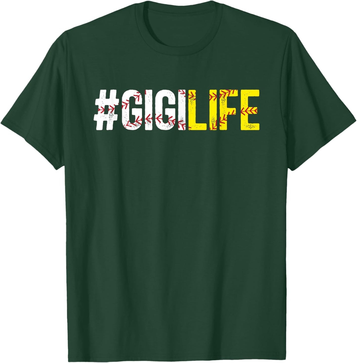 Softball Baseball Gigi Life Baseball Softball Gigi Grandma T-Shirt - T-Shirt | Forest