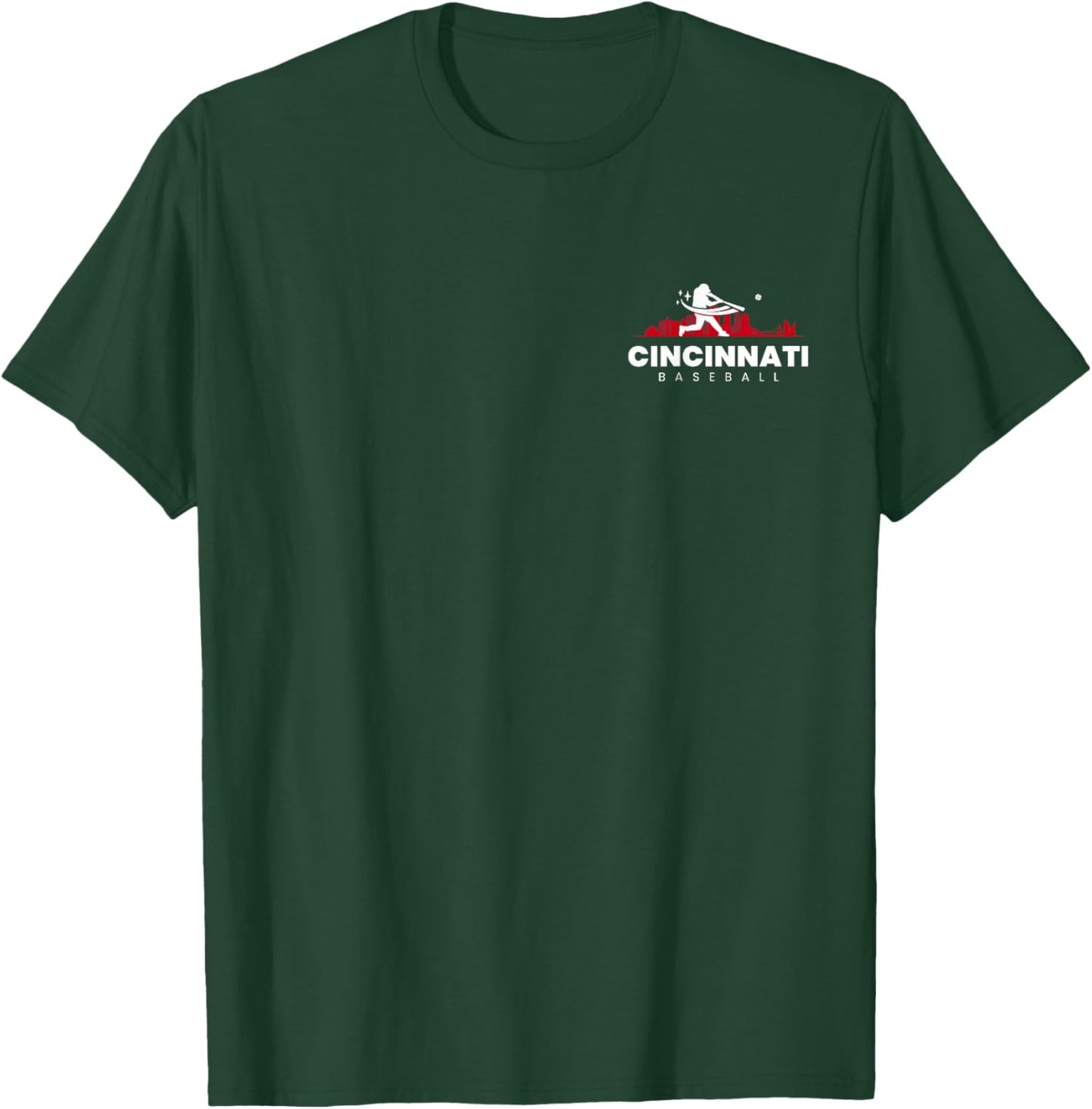 Cincinnati Baseball Vintage Minimalist Retro Baseball Lover T-Shirt - T-Shirt | Forest