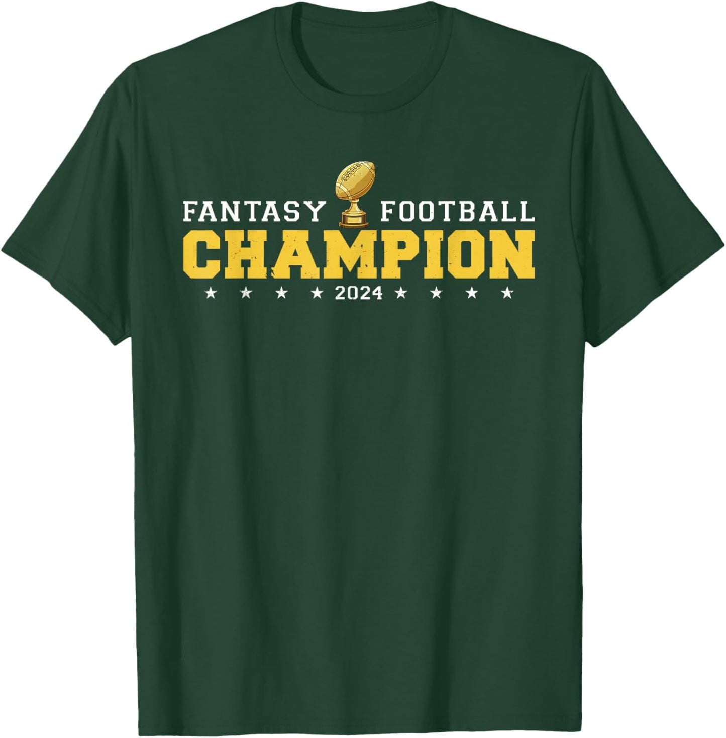 Fantasy Football Champion 2024 Shield Trophy Emblem T-Shirt - T-Shirt | Forest
