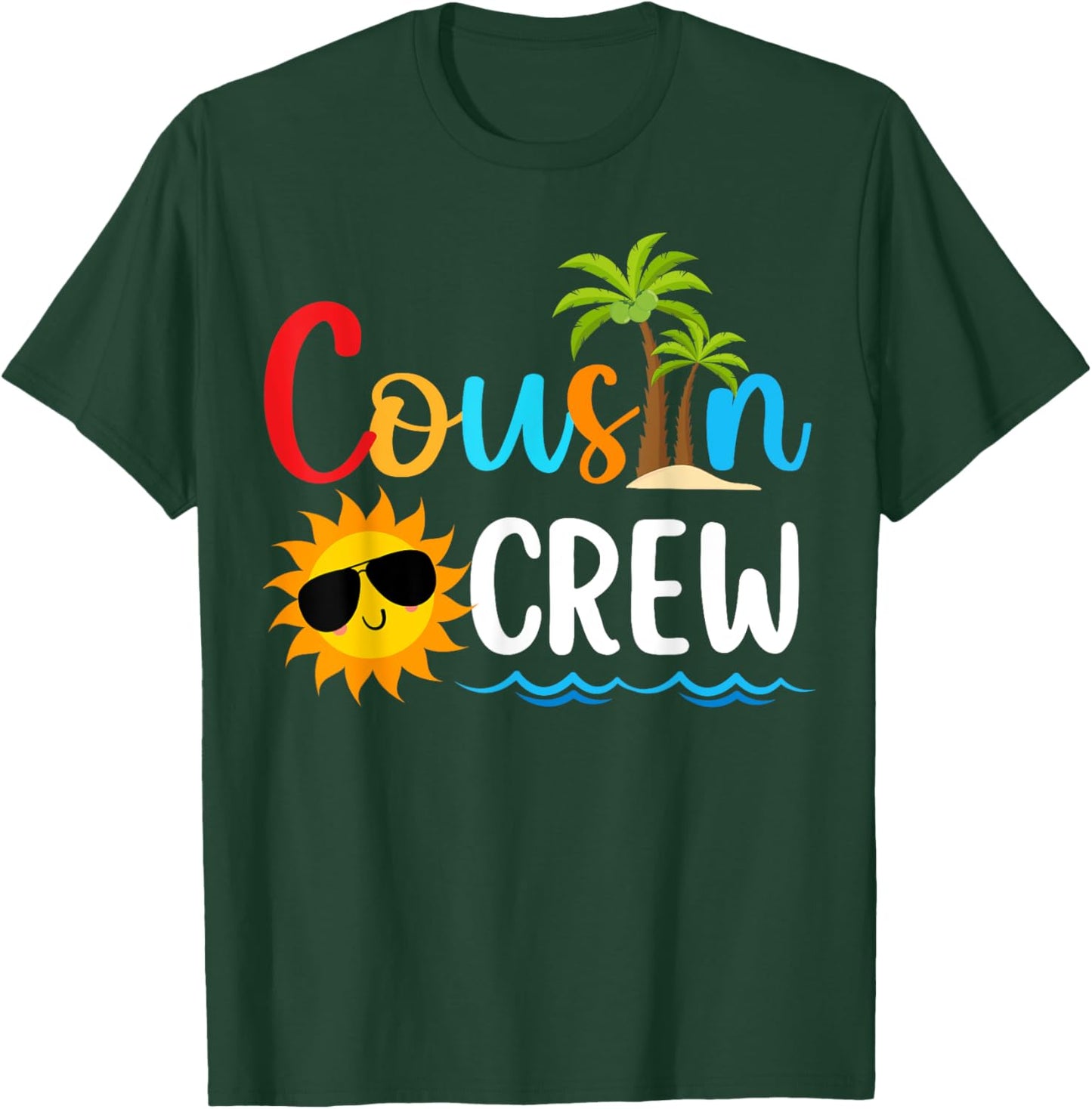 2025 Cousin crew Summer Vacation Beach Family Trips Matching Men Women Girls Kids T-Shirt - T-Shirt | Forest
