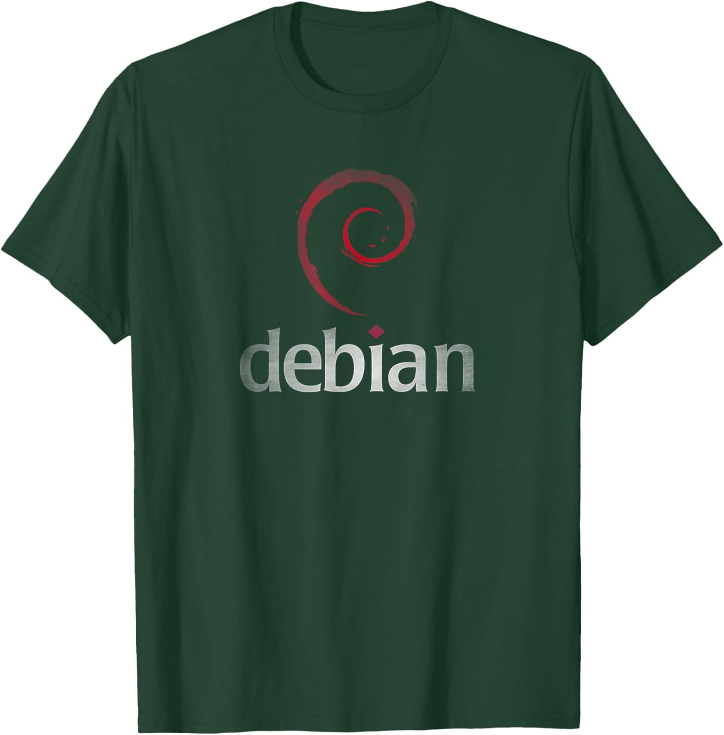 Debian Linux lover worn logo Open Source retro style dev T-Shirt - T-Shirt | Forest