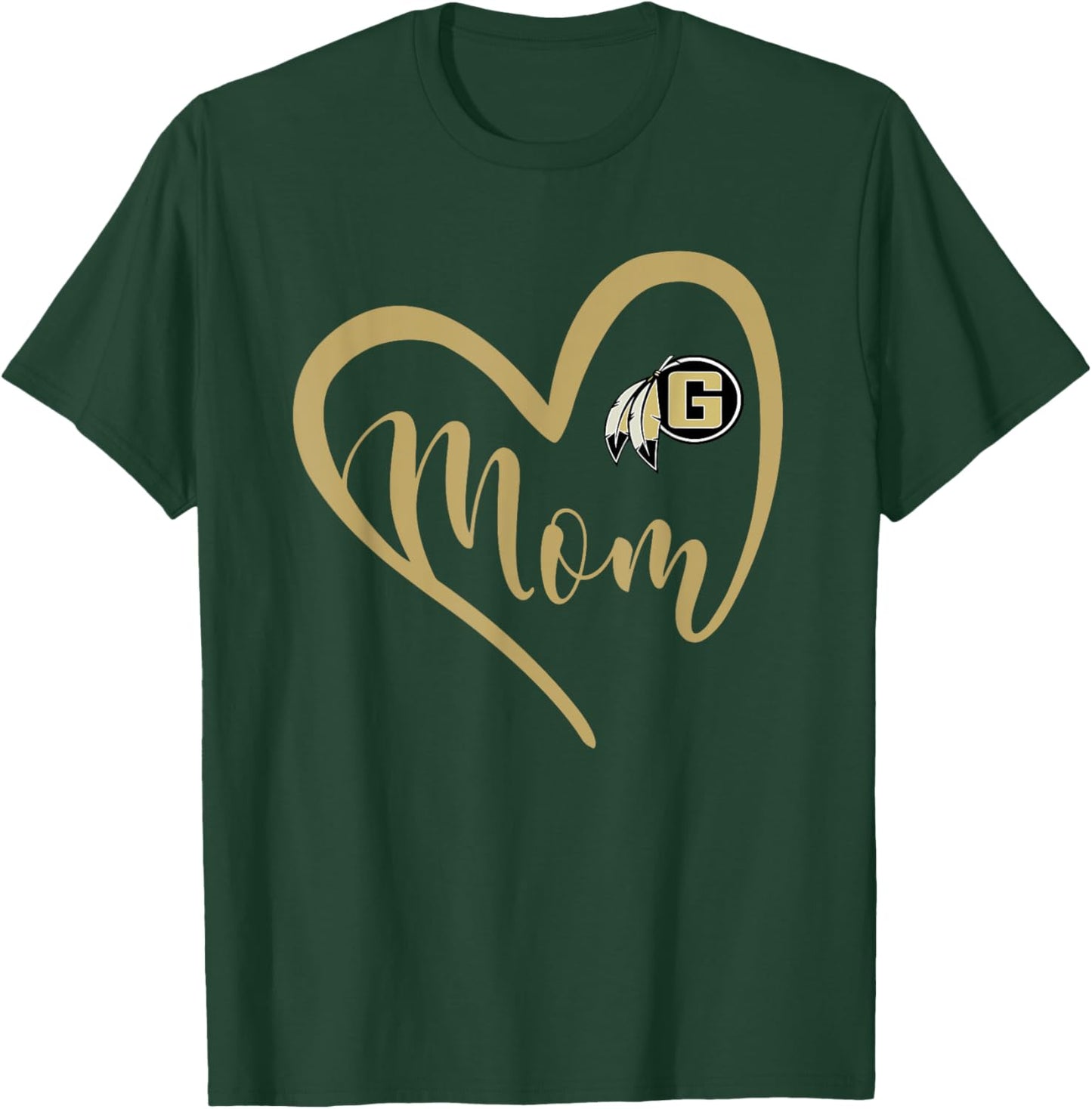 Gaffney Indians Logo Heart Mom HS T-Shirt - T-Shirt | Forest