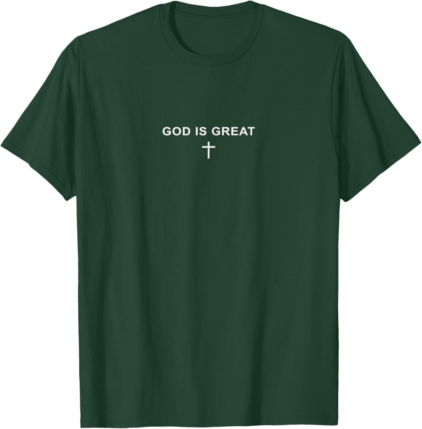 God is Great Christian Cross Minimalist Men Kids T-Shirt - T-Shirt | Forest