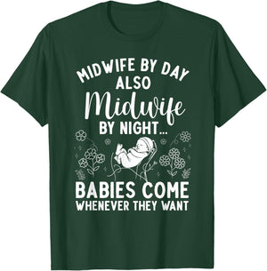 Midwife Art Midwifery Labor And Delivery Midwife T-Shirt - T-Shirt | Forest