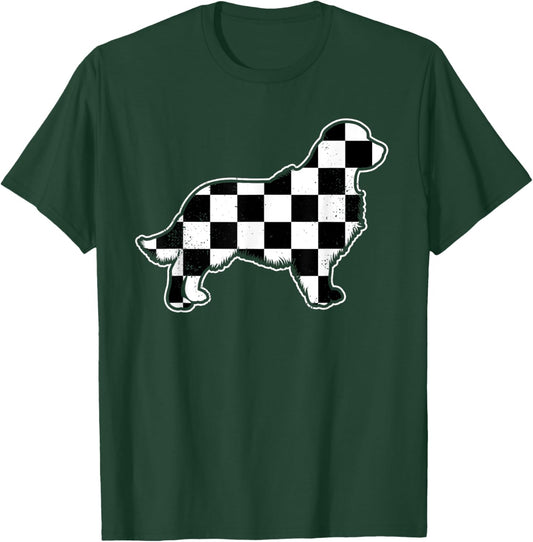Checkered Golden Retriever Race Car Checkered Dog Lover Women Girls Kids T-Shirt - T-Shirt | Forest