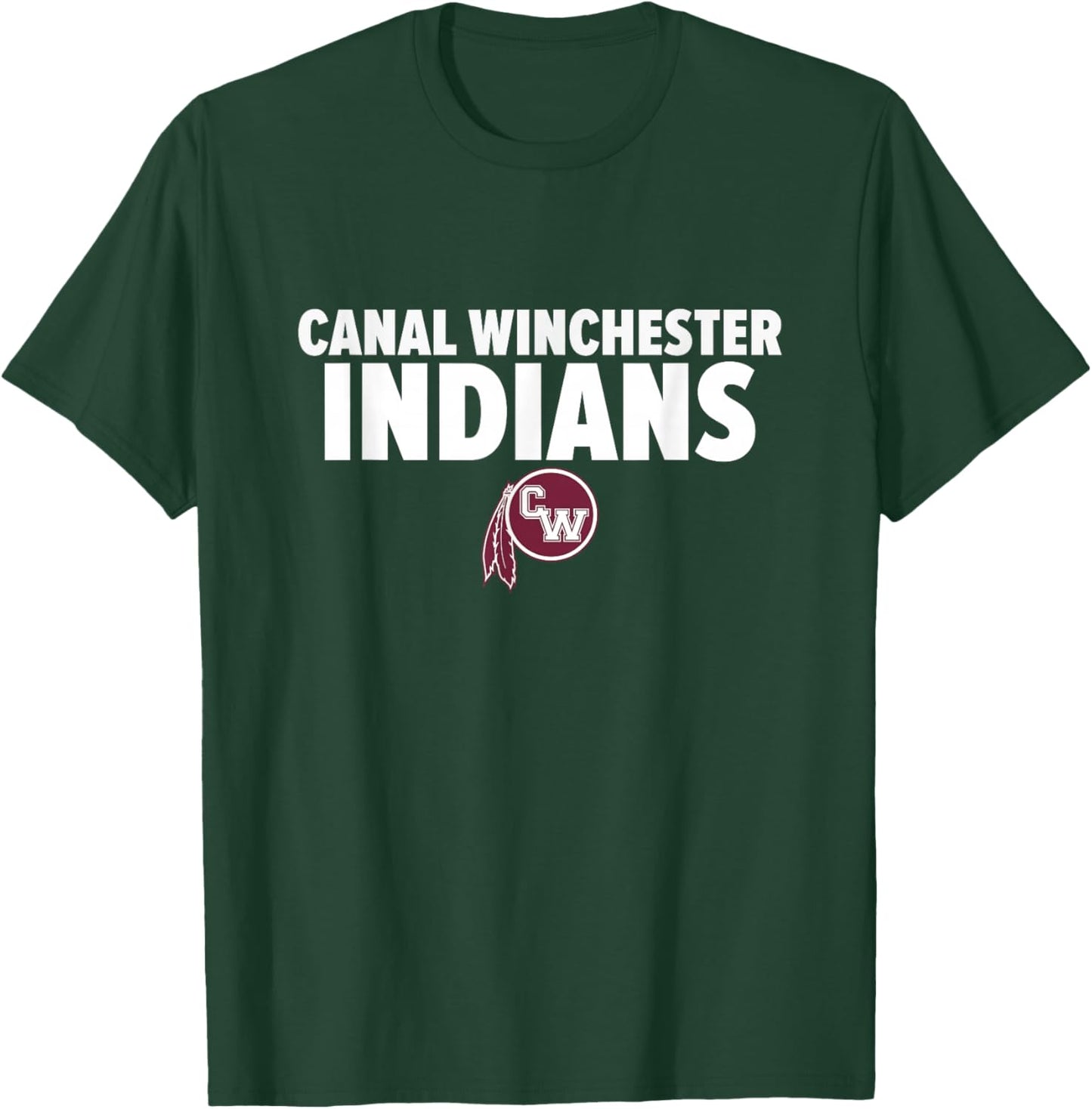 Canal Winchester Indians Logo Bold HS T-Shirt - T-Shirt | Forest