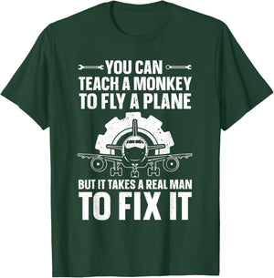Funny Aircraft Mechanic Art Boys Aircraft Technician T-Shirt - T-Shirt | Forest