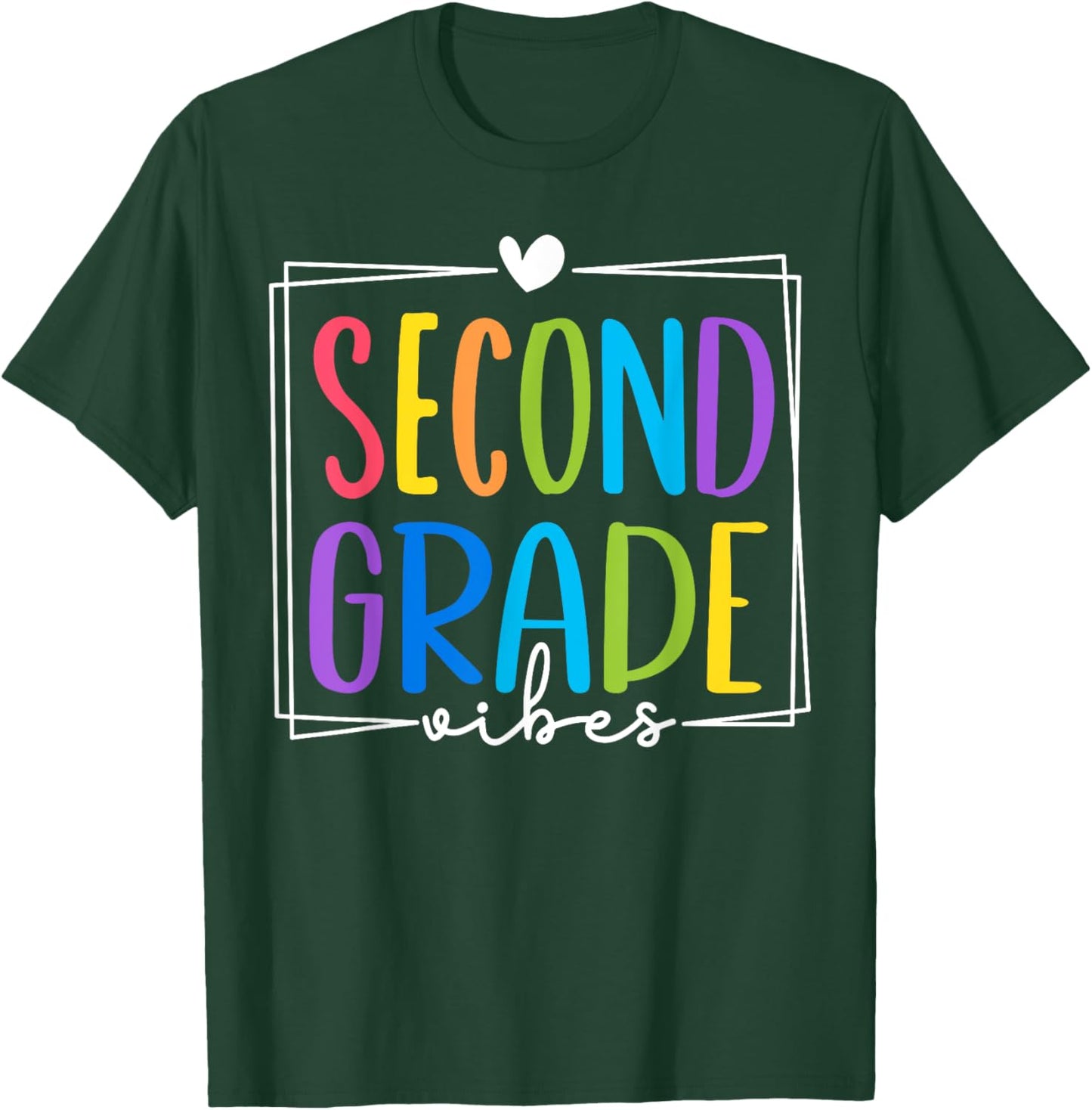 2nd Grade Vibes Back To School Hello 2nd Grade Teacher Kids T-Shirt - T-Shirt | Forest