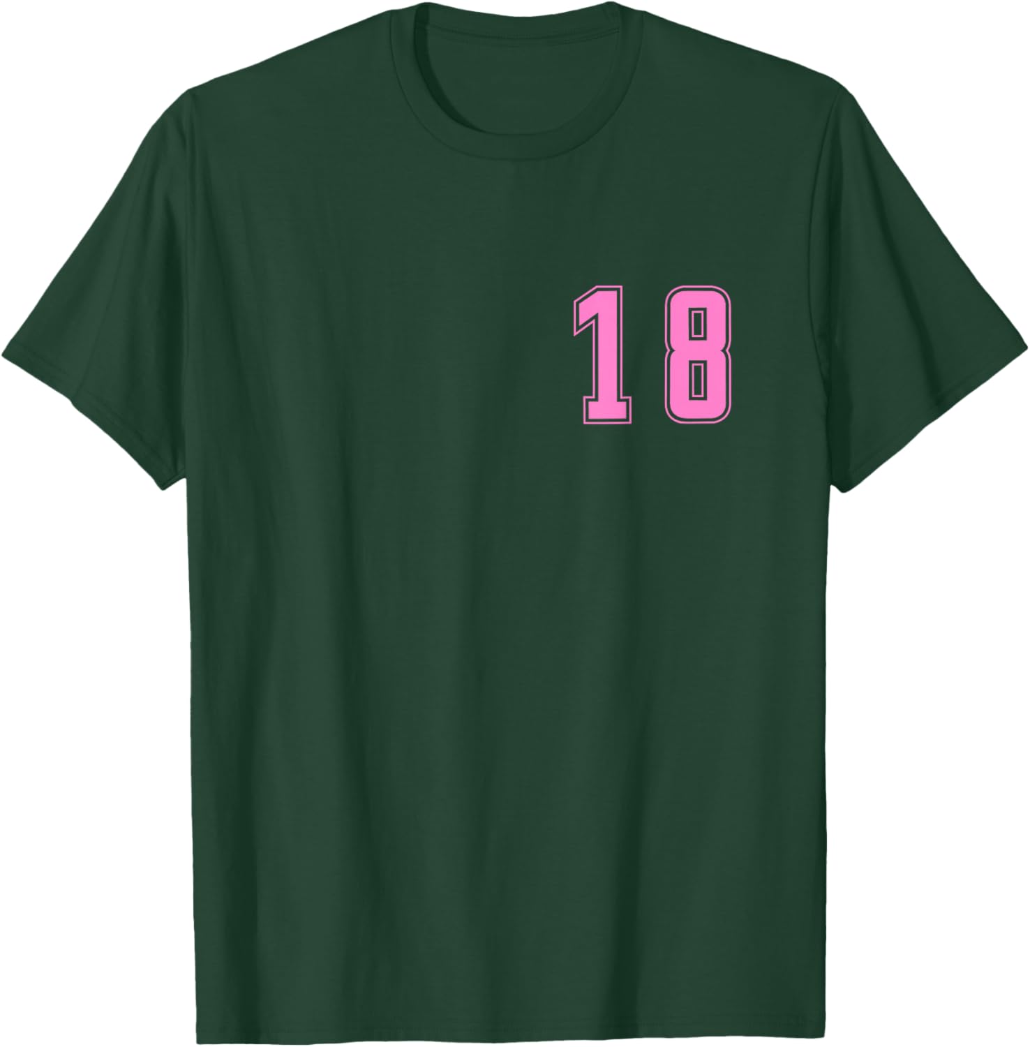 Pink Number 18 Team Junior Sports Uniform Numbered T-Shirt - T-Shirt | Forest