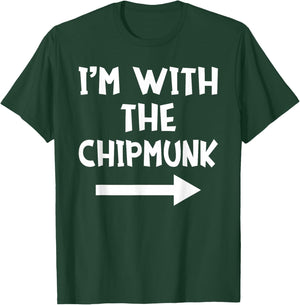 I'm With The Chipmunk Matching Couple Halloween Costume T-Shirt - T-Shirt | Forest