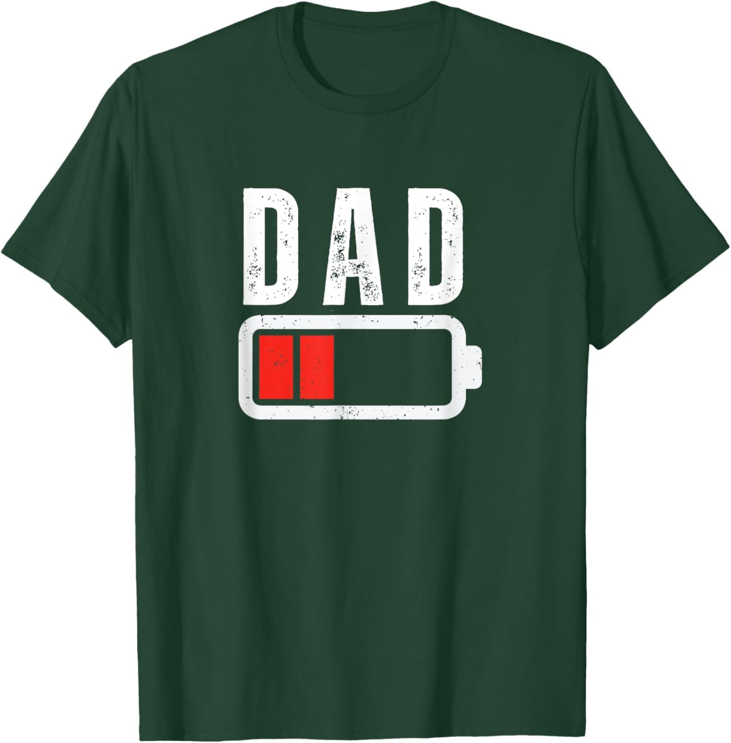 Low Battery Dad Mom Low Battery Drained Funny Sarcastic T-Shirt - T-Shirt | Forest