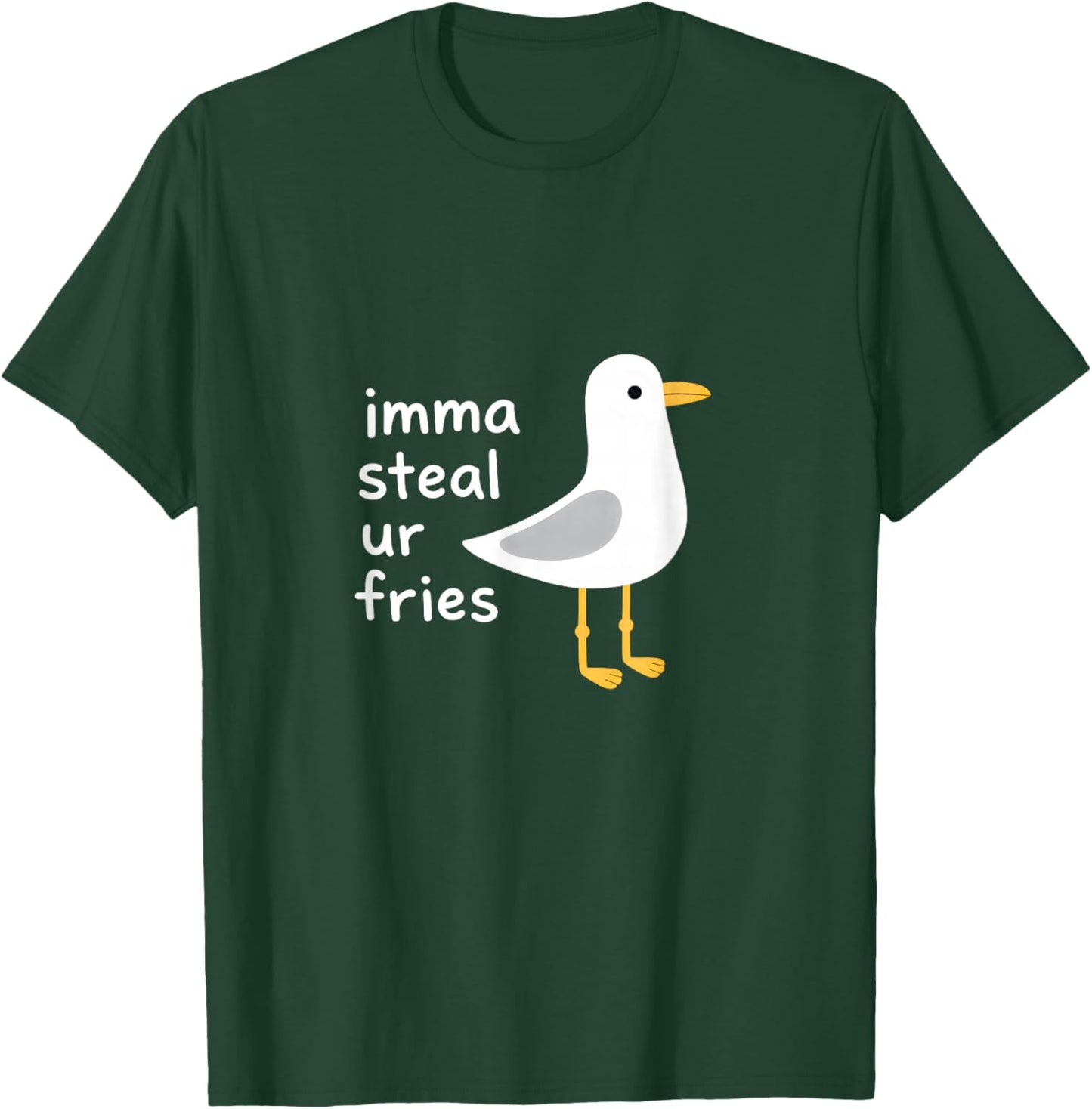 Imma Steal Ur Fries Funny Seagull Meme T-Shirt - T-Shirt | Forest