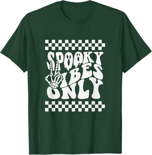 Spooky Vibes Only Halloween Retro Ghosts 80s Party T-Shirt - T-Shirt | Forest