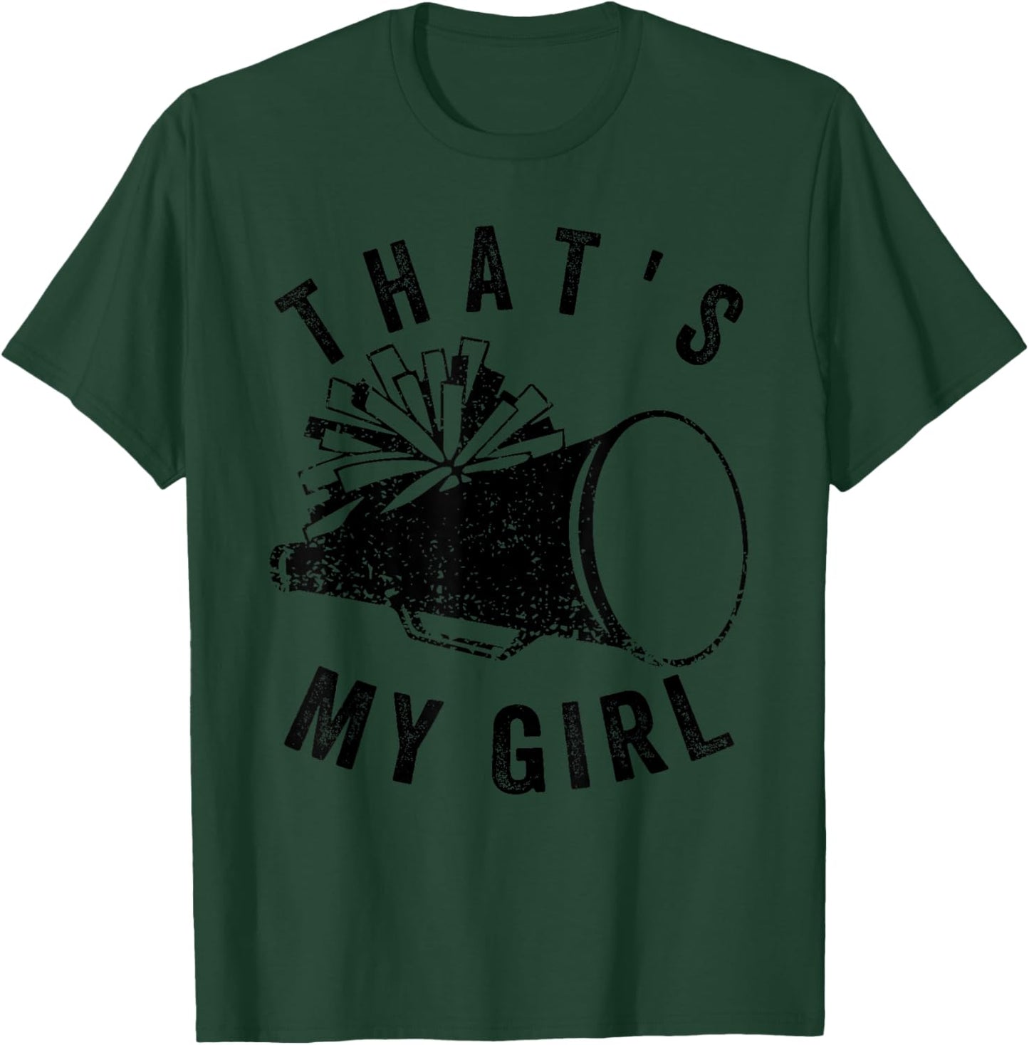 Retro That's My Girl Cheer Mom Cheer Leading Girl Game Day T-Shirt - T-Shirt | Forest