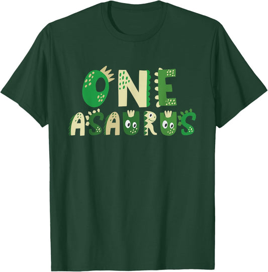 1st Birthday Dinosaur Oneasaurus First Birthday Matching T-Shirt - T-Shirt | Forest
