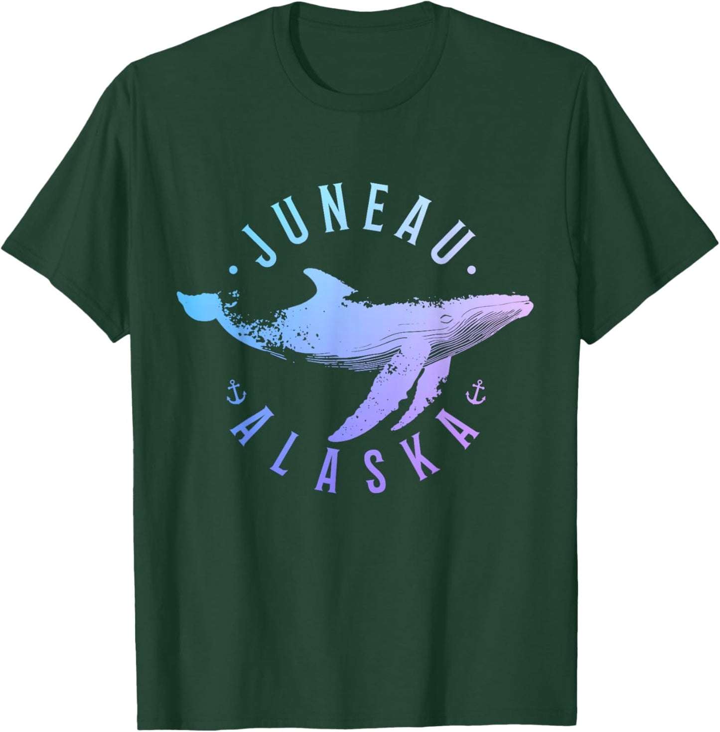 Juneau Alaska Souvenir Whale Ocean Nautical T-Shirt - T-Shirt | Forest