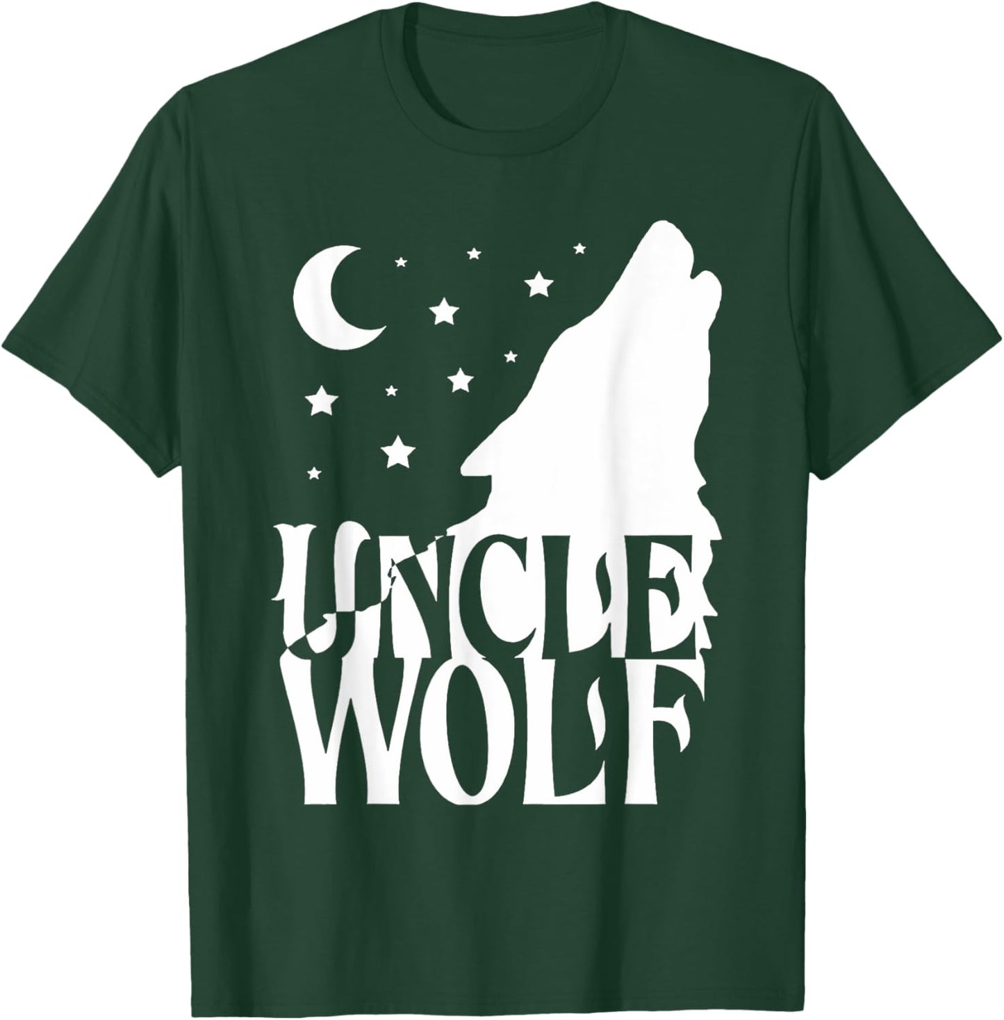 Uncle Wolf Gift Matching Family Tribe Wolves Moon T-Shirt - T-Shirt | Forest