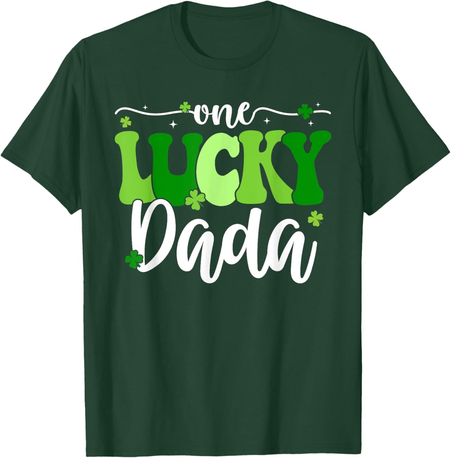 One Lucky Dada Groovy Retro Dada St Patrick's Day T-Shirt - T-Shirt | Forest