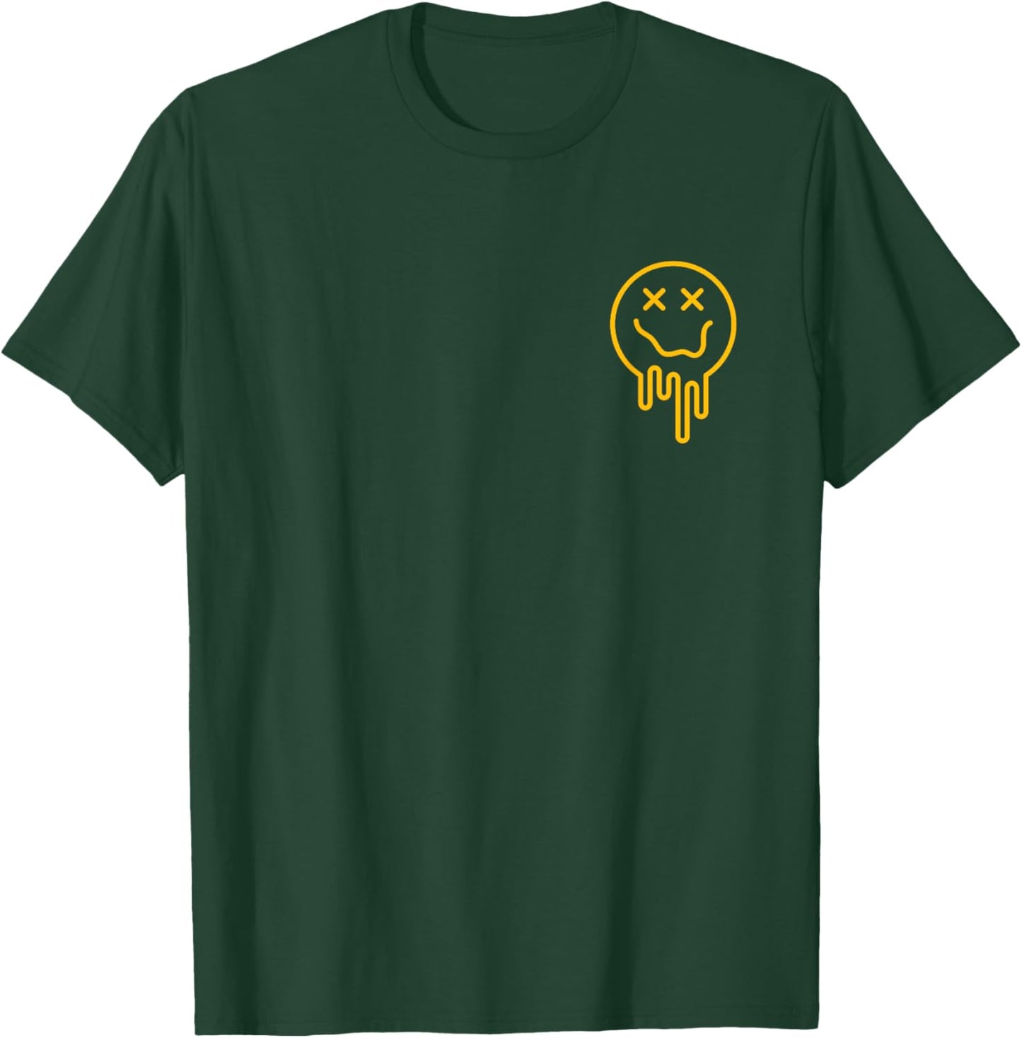 Cute X Eyes Melting Happy Face Melted Dripping Smile Face T-Shirt - T-Shirt | Forest