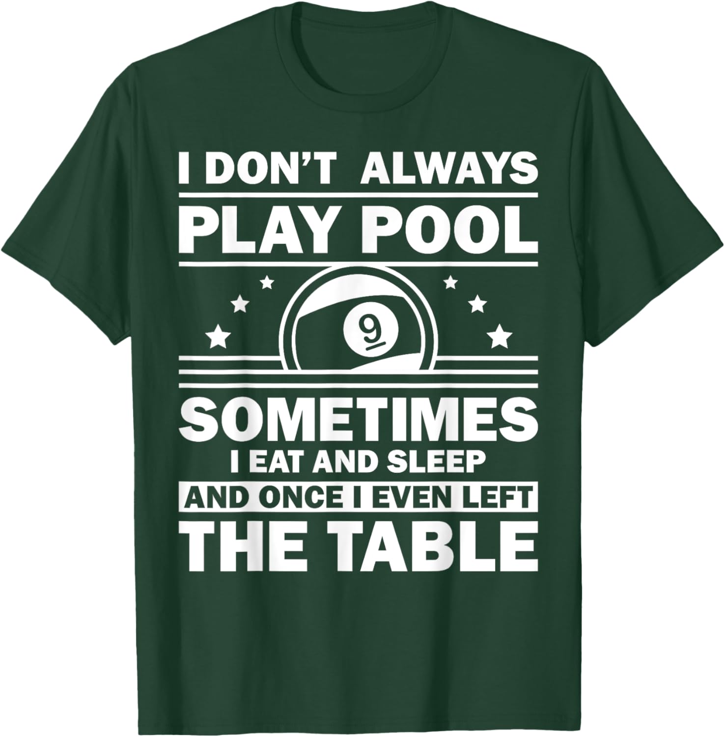 Funny Pool Design Women 8-Ball Billiard Pool Players T-Shirt - T-Shirt | Forest