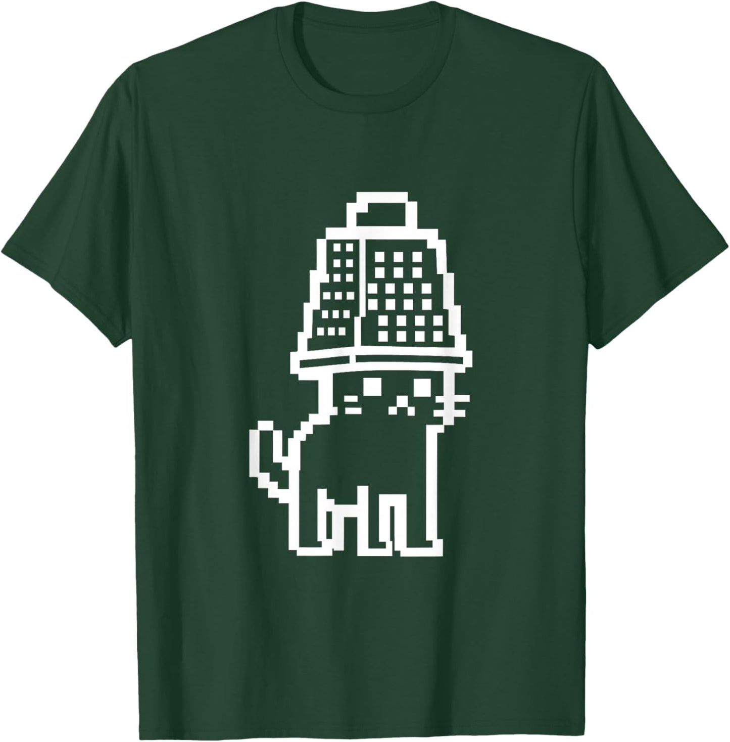 Cute Pixel Cat with Cheese Grater Illustration T-Shirt - T-Shirt | Forest
