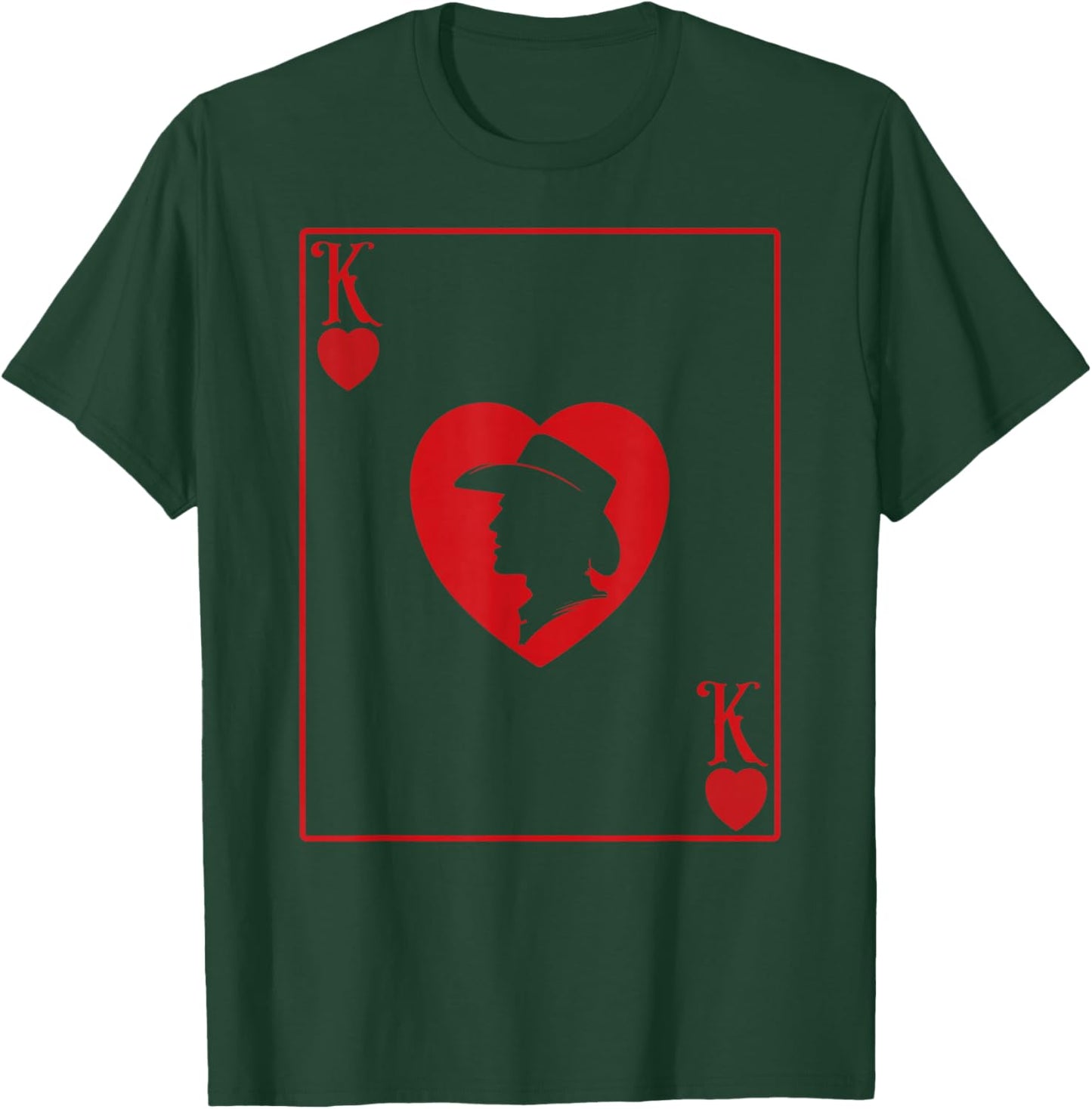 Western King of Hearts Cowboy Poker Playing Card T-Shirt - T-Shirt | Forest