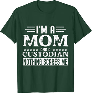 School Custodian Shirts Funny I Am A Mom and A Custodian T-Shirt - T-Shirt | Forest