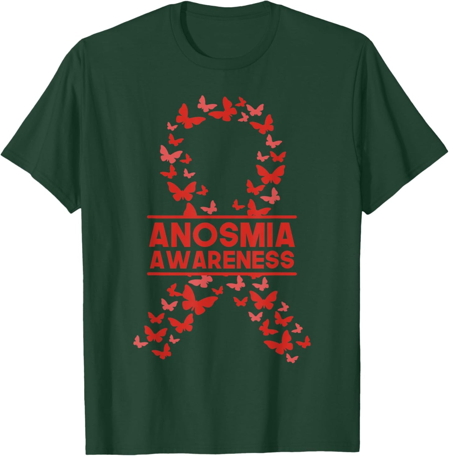 Anosmia Awareness Butterfly Ribbon Cause Butterfly Ribbon T-Shirt - T-Shirt | Forest