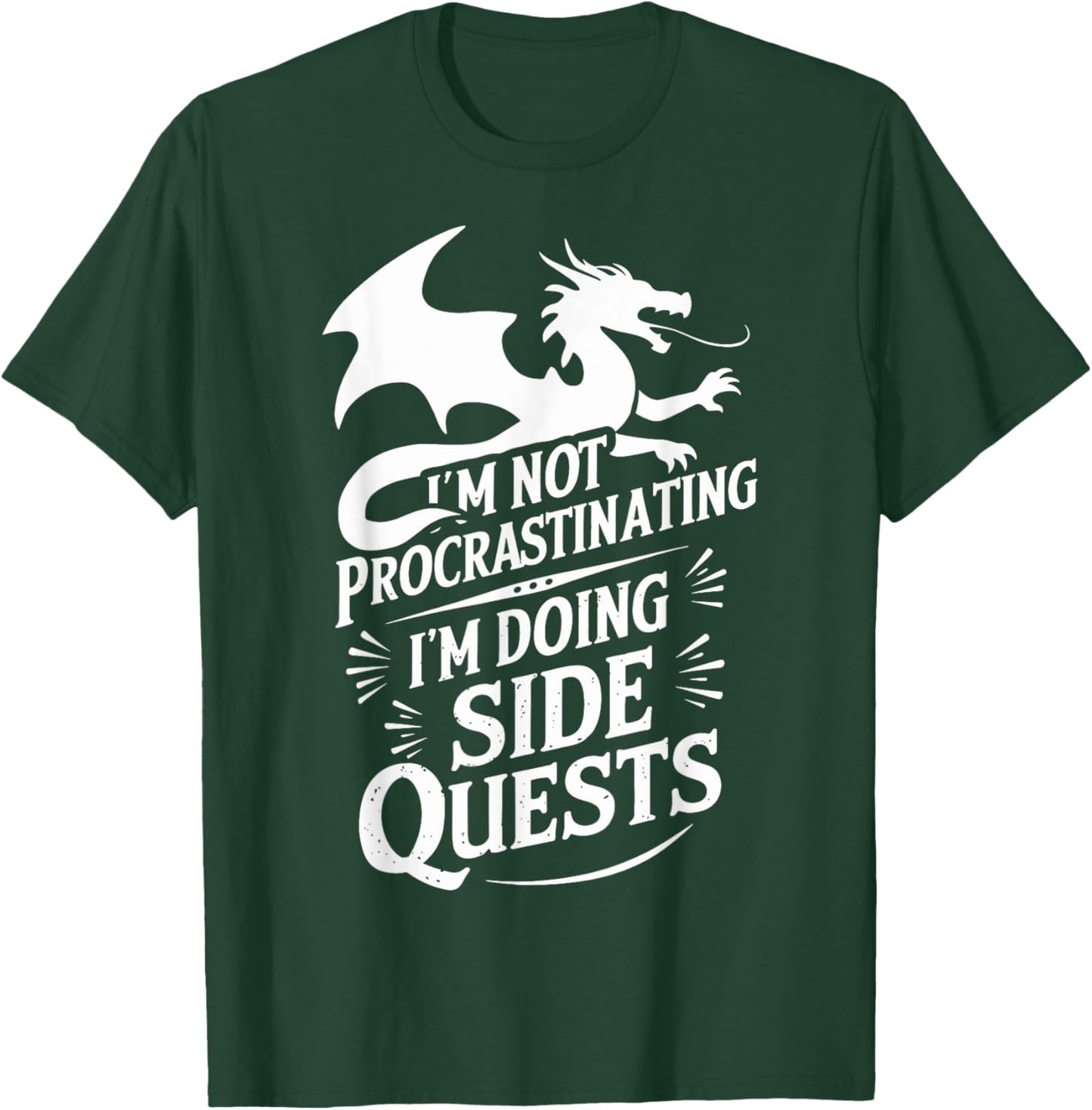 I'm Not Procrastinating I'm Doing Side Quests - RPG Gamer , Small, Black T-Shirt - T-Shirt | Forest