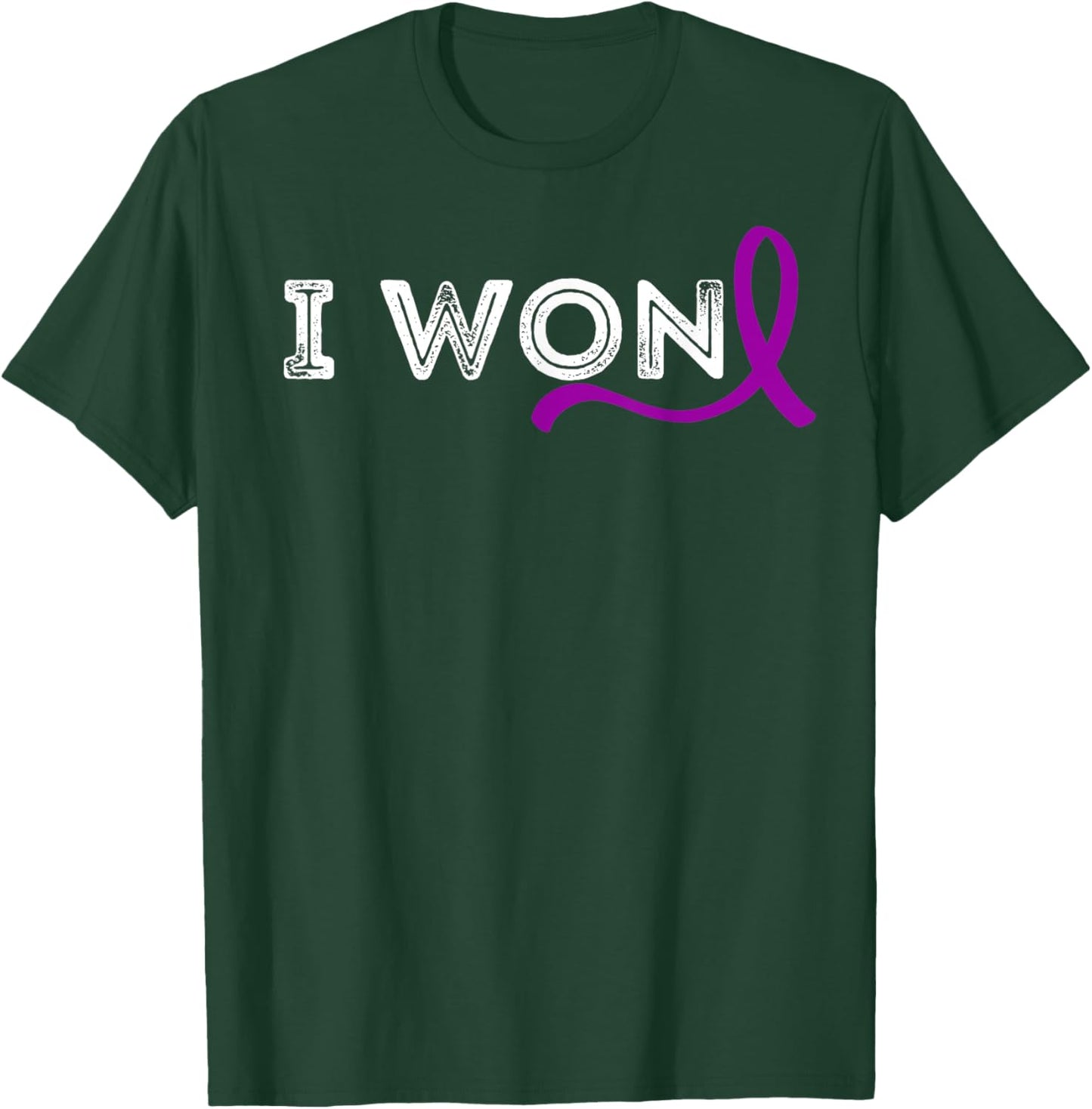 I Won Hodgkin's Lymphoma Awareness Cancer Purple Ribbon T-Shirt - T-Shirt | Forest